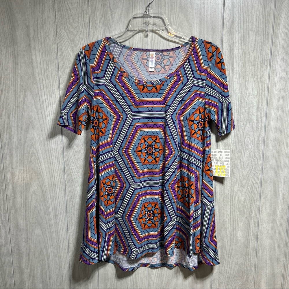 LuLaRoe NWT Geometric Design Perfect T shirt Size XXS multicolored